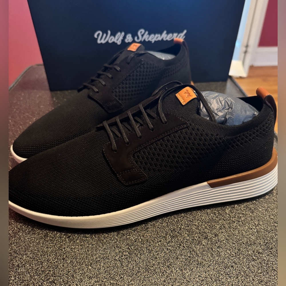 Black Wolf & Shepherd Sneakers with Breathable Knit Upper